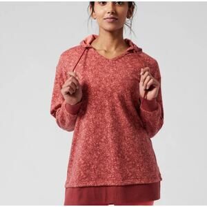 Athleta Sundown Alliance Hoodie Flower Texture Active Outdoor Rustic Red Small